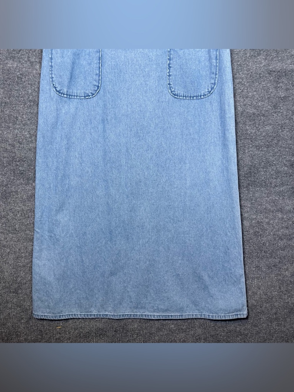 HSZ Studio Womens XL Floral Embroidered Lightweight Denim Midi Dress VTG Teacher - Picture 6 of 10